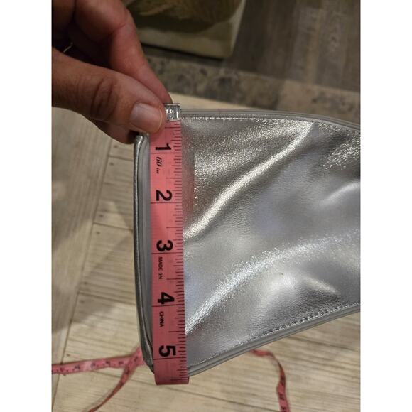 Vintage Bebe Silver Studded Shoulder Bag with Gold Handles & Compartments - Picture 8 of 13